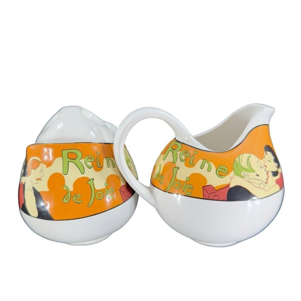Sango Cabaret Covered Sugar and Creamer Set 4870 Ceramic Stoneware Set 2